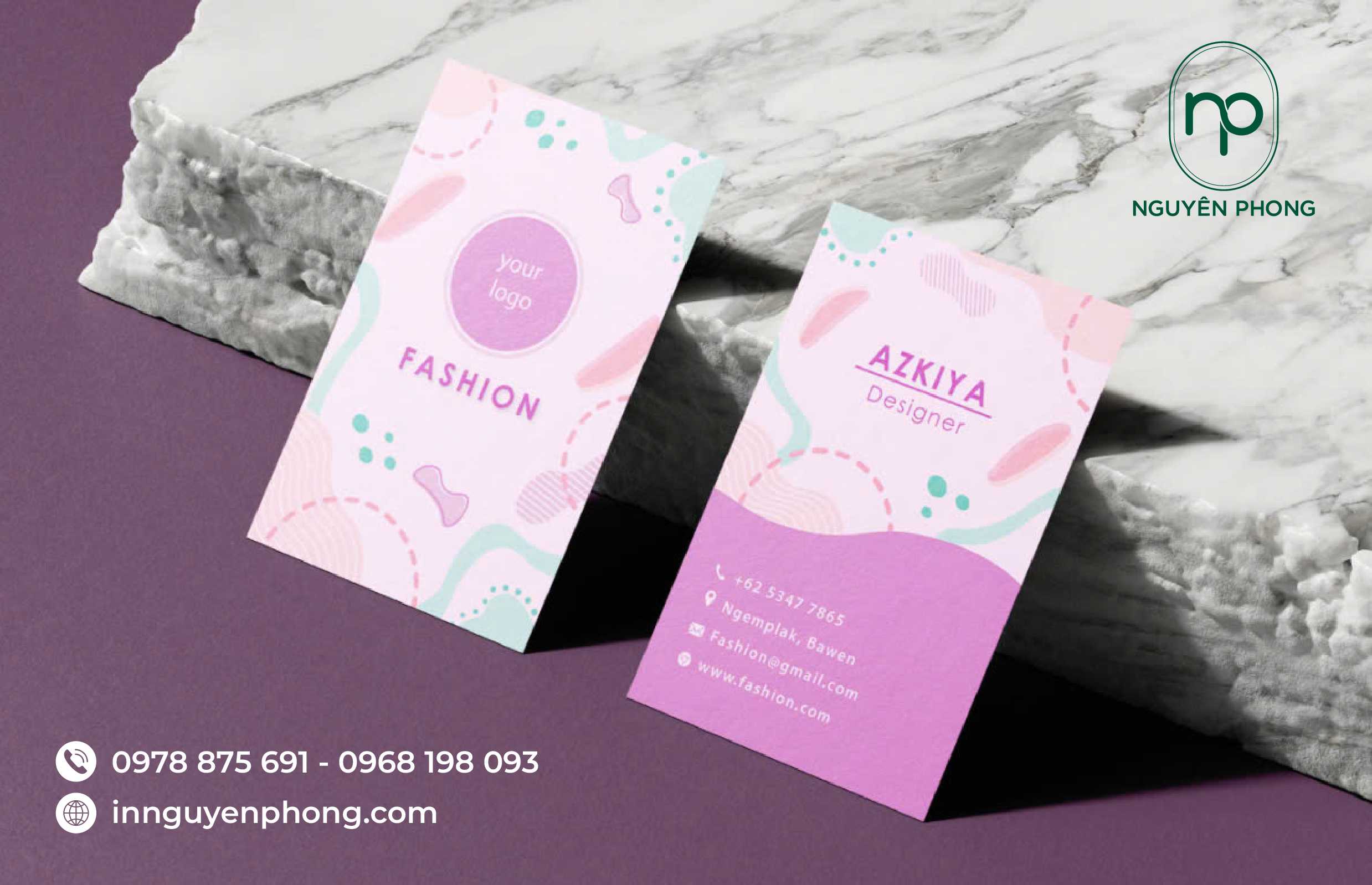 Mẫu namecard giấy mỹ thuật màu sắc in nét 